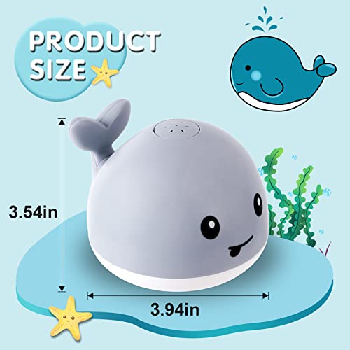 Rechargeable Bath Toys with Double Layer Waterproof, Light Up Whale Spray