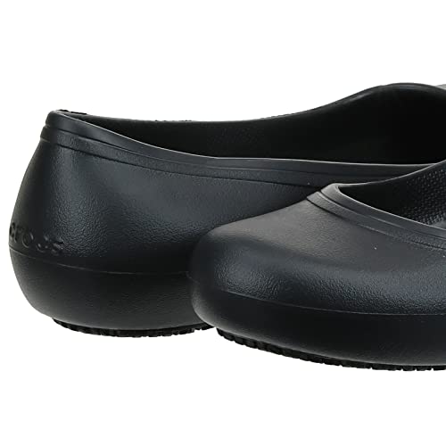 Crocs Women's At Work Ballet Flats| Slip Resistant Work Shoes, Black, 8 Women