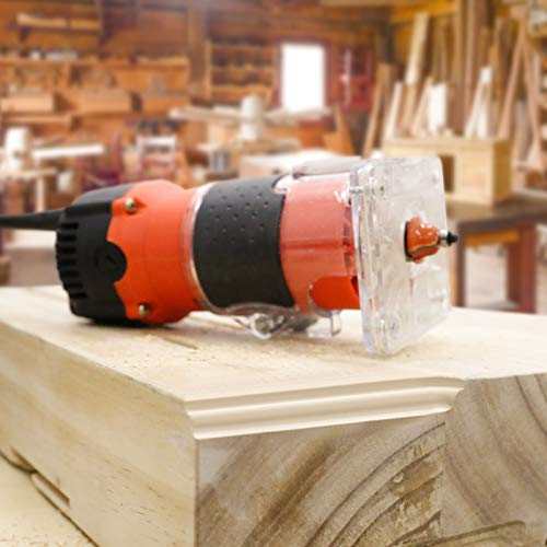 Compact Router, 6.5-Amp 1.25 HP Compact Wood Palm Router Tool Kit, Wood Trimmer with 15 pieces 1/4" Router Bits Set, 30000R/MIN