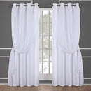 Catarina Layered Solid Blackout and Sheer Window Curtain Panel Pair