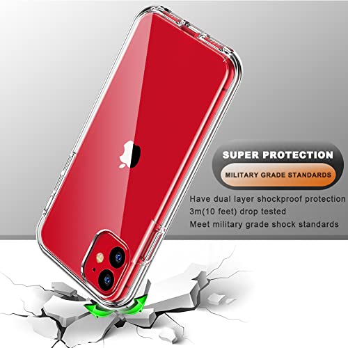 Compatible with iPhone 11 Case, and [2 x Tempered Glass Screen Protector] for Clear 360 Full Body Coverage