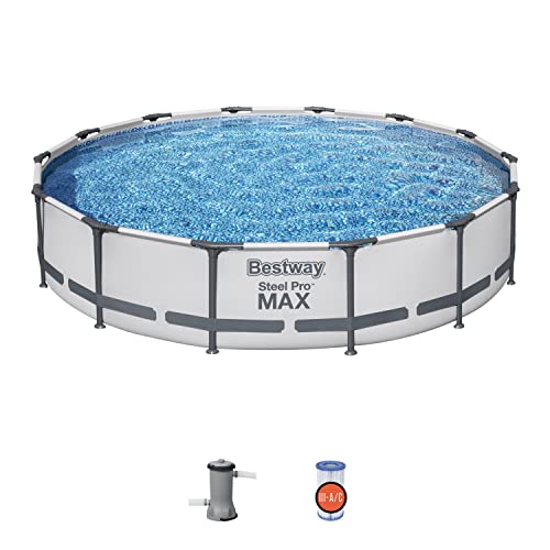 Bestway 56597E Steel Pro MAX Ground Frame Pools, 14' x 33", Grey