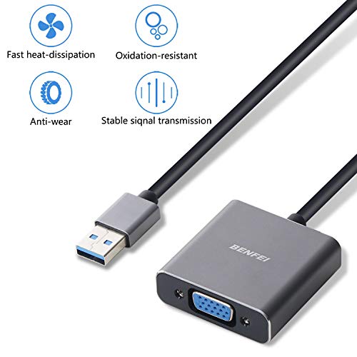 BENFEI USB 3.0 to VGA Adapter, USB 3.0 to VGA Male to Female Adapter