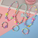 Beaded Necklace and Beads Bracelet for Kids, 6 Sets