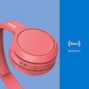 On-Ear Wireless Headphones with 32mm Drivers & BASS Boost on-Demand, Red