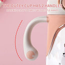 Baby Sippy Cup with Weighted Straw,Transition Bottle for 1 Year Old,Spill-Proof Toddlers Cup with Handle,Appropriate for Infant Older 6-12 Months,8oz(Apricot)