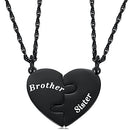 Brother and Sister Heart Matching Necklace Set for 2