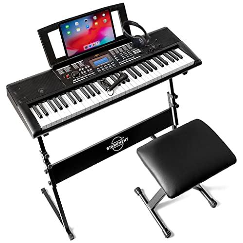 61 Key Premium Electric Keyboard Piano for Beginners with Stand, Built-in Dual Speakers