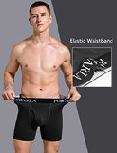 Mens Stretch Boxer Briefs Soft Cotton Open Fly Underwear Pack of 5 Small