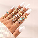 Boho Retro Stackable Rings Sets for Teens Girls Women