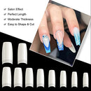 500PCS Half Cover False Nails Tips - Acrylic Nail Tips, 10 Sizes Lady French Style Acrylic