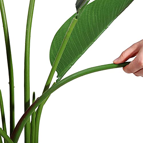 Artificial Bird of Paradise Plants 5Ft Fake Tropical Palm Tree with 10 Trunks in Pot