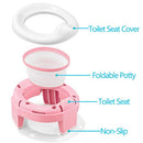 Portable Potty Seat for Kids Travel - Foldable Training Toilet Chair for Toddler
