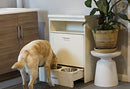 New Age Pet ecoFLEX Dog Food Pantry/Double Dog Bowl-Antique White