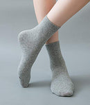 10 Pack Athletic Cotton Basic Crew Socks Autumn School Uniform Casual Sports,Plain Grey