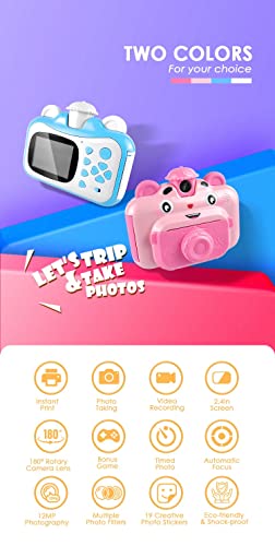Mobile Toys Instant Printing Camera for Kids with Color Pens- Kids Selfie Camera
