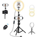 AGPTEK 10” Selfie Ring Light with 54”Tripod Stand & 2 Phone Holders,