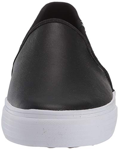 Women's Double Decker Slip on Sneaker, Black Leather, 9