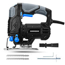 4.8-Amp 3/4 Inch Jig Saw with 2pcs Wood Cutting Blades, Variable Speed and Orbital