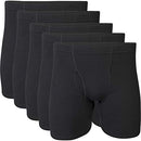 Large Black Men's Covered Waistband Boxer Briefs Multipack (5-Pack)