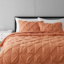 Pinch Pleat Down-Alternative Comforter Bedding Set, Vintage Brick