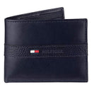 Tommy Hilfiger Men's Leather Wallet – Slim Bifold with 6 Credit Card Pockets and Removable Id Window, Navy, One Size