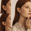 6 Pairs Stud and Hoop Earrings Set for Women 18K Gold Filled CZ Small Ball Studs Huggie