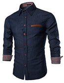 Mens Casual Dress Shirt Button Down Shirts,Medium,Type 01 - Ultramarine Blue,Medium