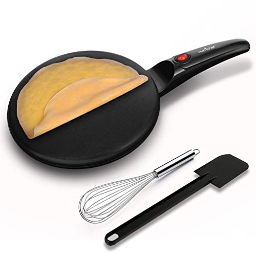 Electric Griddle Crepe Maker - Pan Style Hot Plate Cooktop with ON/OFF Switch