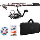 Telescopic Fishing Rod Reel Combos Full Kit, Spinning Fishing Gear Organizer