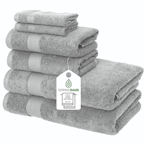 Bath Towels 600 GSM Grey 100% Cotton - Premium Highly Absorbent, Super Soft, and Plush - Towels