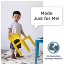 Aqua Table & Green/Yellow Kids Lightweight Plastic Table and 2 Chairs Set, Square, Toddler