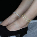 Butterfly Anklet Bracelet for Women Teen Girls, Real Gold Plated