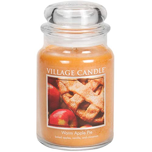 Warm Apple Pie Large Glass Apothecary Jar Scented Candle, 21.25 oz, Brown