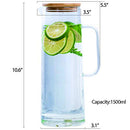hjn Glass water Pitcher Glass Jug Water Teapot With Handle for family-1500ml