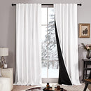 100% White Blackout Curtain Panels for Rooms, 84 Inches Long, Heat and Full Light Blocking