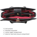 Women Handbags Fashion Satchel Purses Top Handle Tote Work Bags Shoulder Bags with Matching Clutch 2pcs Set (Peppled black)