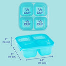 Bento Snack Boxes - Reusable 4-Compartment Food Containers for School