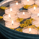 96 Pack Unscented 6 to 7 Hour Extended Burn Time Clear Cup Tea Light Candles