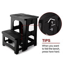 8“ 17” Folding 2-Step Stool, Non-Slip Footstool for Adults or Kids, Capacity of 300 lbs