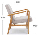 Conrad Medium Beige Fabric Mid Century Modern Club Chair