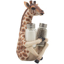 Decorative Giraffe Salt and Pepper Shaker Set with Display Stand Holder Figurine