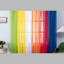 6 Piece Rainbow Sheer Window Panel Colorful Backdrop Bright Curtains Set for Playroom,