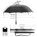 62 Inch Automatic Open Golf Umbrella Extra Large Oversize Double Canopy Vented