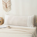Boho Body Pillow Cover of 1, Boho Decorative Pillow for Bed with Pocket Closure Beige