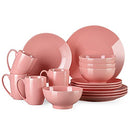 Round Porcelain Dinnerware Set, 16-Piece Dishwasher Safe Ceramic Dishes