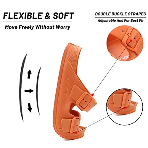 Womens Sandals Adjustable Double Buckle Strap Waterproof