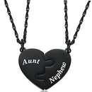 Aunt and Nephew Heart Matching Necklace Set for 2 - Gifts for Aunt Birthday Jewelry