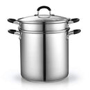 Cook N Home 4-Piece Stainless Steel Pasta Cooker Steamer Multipots, 12 Quart