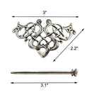 2 Pcs Silver Celtic Hair Slide Hairpins Hair Accessories Hair Clips, Creative Hair Barrette